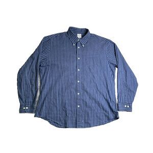 Brooks Brothers 1818 Shirt Adult Extra Large Blue Regent Button‎ Up Flannel Mens